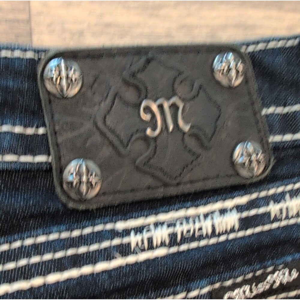 Miss Me Dark Blue Embellished Studded Bootcut Women's Jeans - Size 30 Regular - Picture 10 of 11